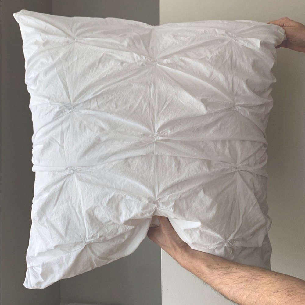 West Elm Organic Green Pintuck Euro Sham Cover